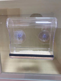 2021 New Creative Transparent Acrylic Bird Feeder Suction Cup Automatic Bird Feeder