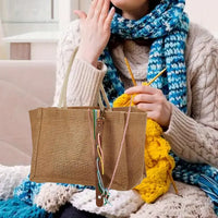 Leather Hand-Woven Cord Organizer for Knitting and Sewing