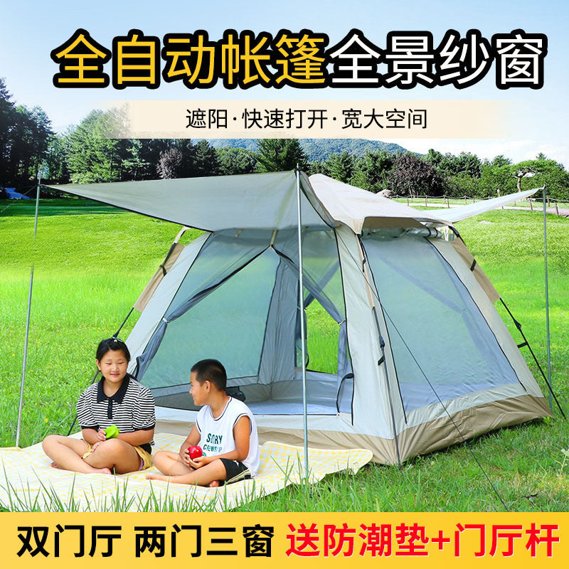 Automatic Pop-Up Camping Tent with UV Protection and Mosquito Net for Outdoor Picnic Beach