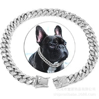 Rhinestone Cuban Link Dog Collar Necklace for Pets
