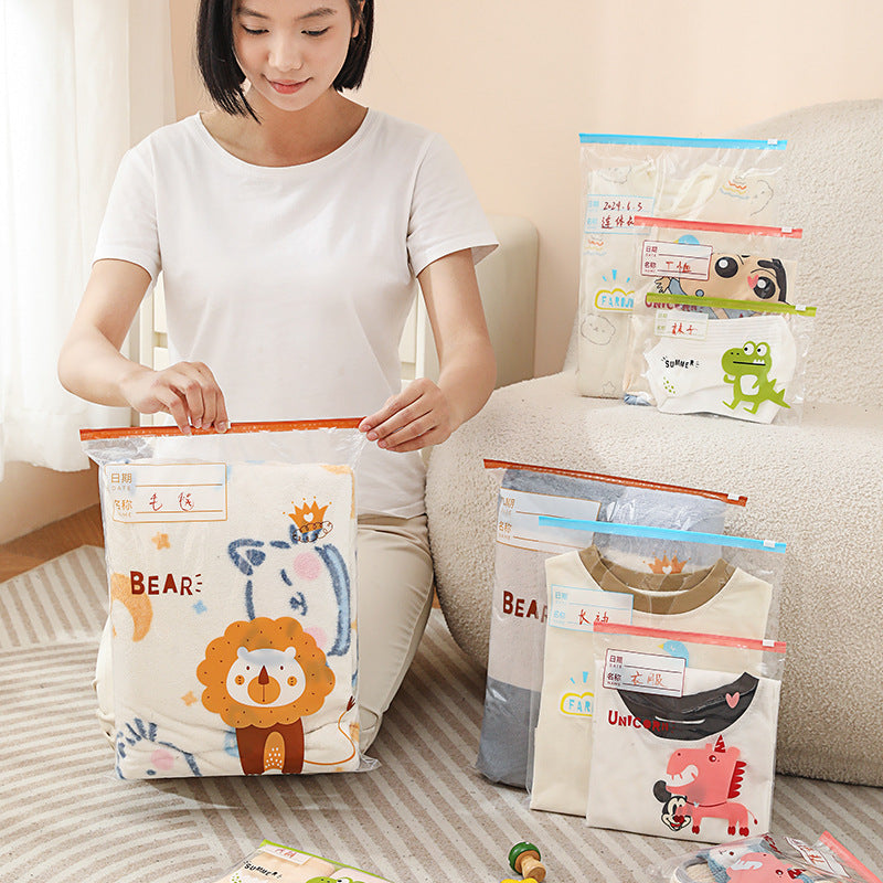 Kids' Waterproof Clothing Storage Bags for Kindergarten, Baby Essentials Organizer, Moisture-proof Seal Bags