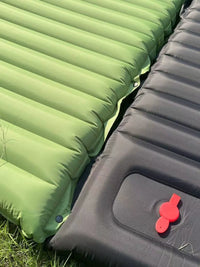 Foot-Press Inflatable Camping Sleeping Pad with Pillow, Thickened Moisture-Proof Lightweight Portable Mat