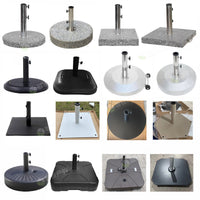 Outdoor Patio Umbrella Base with Stainless Steel Pole, Heavy Duty Water-Filled Cantilever Umbrella Stand for Market Umbrella