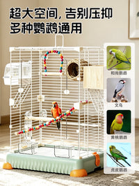 Large Metal Bird Cage for Parrots, Cockatiels, and Lovebirds - Villa Style