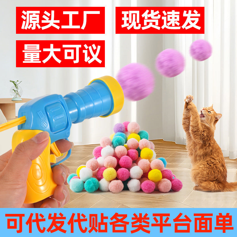 Interactive Cat Toy Gun with Launch Balls for Pets