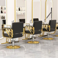 Commercial Salon Chair, Height Adjustable Barber Chair with Footrest, Modern Minimalist Styling Hair Chair for Stylists