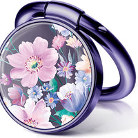 Electroplated Metal Floral Phone Ring Holder with Resin Drip Adhesive