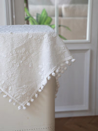 French Pastoral Embroidered Cotton Dust Cover for Appliances and Furniture