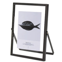 Minimalist Double-Sided Transparent Photo Frame, Foldable Acrylic Metal Glass Desktop Display