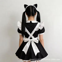 Maid Cosplay Costume Japanese Anime Cafe Uniform Dress with Stockings
