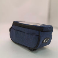 Bicycle Front Frame Bag with Phone Touch Screen, Waterproof Top Tube Bag for Mountain Bike, Large Capacity Cycling Pouch