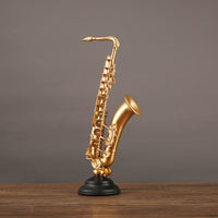 Luxury Saxophone Violin Resin Ornament for Wine Cabinet TV Cabinet Desktop Music Craft Instrument Model