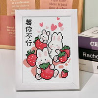 Year of the Rabbit Cross Stitch Kit for Beginners - Small Embroidery Craft for Students