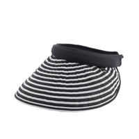 Korean Style Casual Striped Visor Hat for Women, Foldable Sun Protection Travel Cap