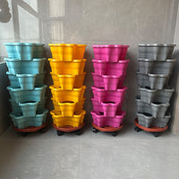Large Stackable Vertical Garden Planter with Wheels for Balcony Vegetable Planting