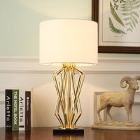 Modern Creative Metal Stand Table Lamp with Marble Base for Living Room Bedroom Hotel Decor