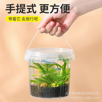 Transparent Portable Fish Tank for School Biology Micro-Landscape Eco-Bucket Food Grade Plastic Kids Ornamental Fish Bucket