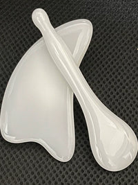 Natural Jade Gua Sha Massage Tool for Face and Eyes, Acupressure and Lymphatic Drainage