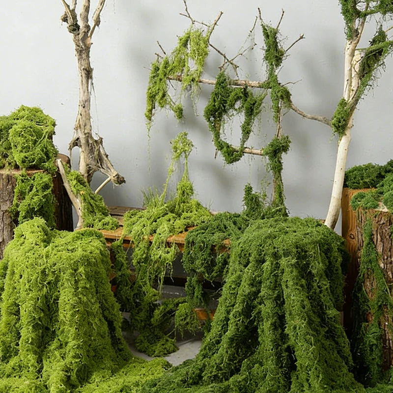 Artificial Moss Turf and Moss Silk for Micro Landscape Decor
