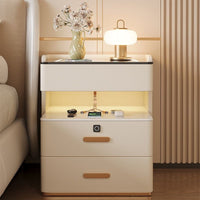 Smart Nightstand with Fingerprint Unlock, Wireless Charging, and Bluetooth Speaker