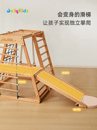 JollyKidz Beechwood Indoor Climbing Frame with Swing and Slide for Toddlers