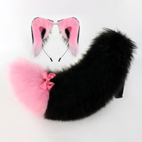 Fluffy Faux Fur Animal Ear Headband and Tail Set for Cosplay