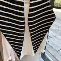 2025 Autumn/Winter Knitted Jacquard Striped Triangle Scarf Shawl Versatile Neck Warmer