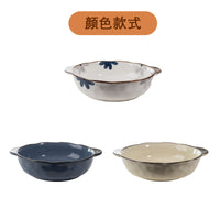 Large Ceramic Serving Bowl with Handles for Soups and Stews, 12-14 Inch