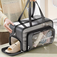 Large Capacity Wet Dry Separation Travel Toiletry Bag Waterproof Cosmetic Organizer with Handle