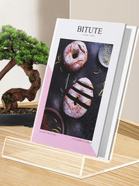 Acrylic Book Stand and Display Holder for Books, Records, and Cosmetics