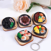 Realistic Teppanyaki Food Keychain Sushi Bag Charm Steak Toy