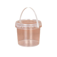 Food Grade Plastic Bucket with Lid and Handle, 150ml-10L Round Storage Container for Food, Sauces, and Beverages