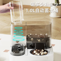 Automatic Pet Feeder and Water Dispenser with Stainless Steel Bowls for Cats and Small Dogs
