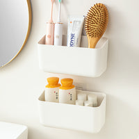 Wall-Mounted Bathroom Organizer with Drainage for Toothbrushes and Combs