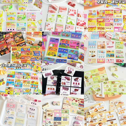 Mini Foldable Dessert-Themed Card Headers for Idol Photo Packaging and Gift Decoration, 120-Count