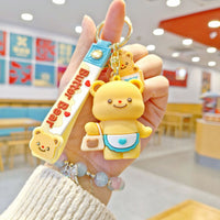 Cute Cartoon Butter Bear Keychain for Bags and Gifts