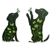 Metal Dog Silhouette Garden Stake for Outdoor Lawn Decor
