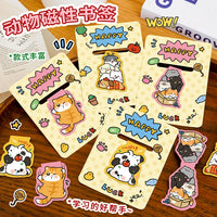 Cute Cartoon Animal Magnetic Bookmarks for Students, Fun Stackable Reading Clips