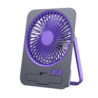 Ultra-Thin Portable Card Fan with Phone Holder for Desk, Camping, and Outdoor Use