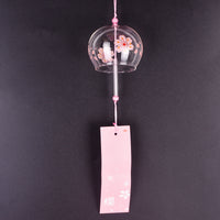 Japanese Style Glass Wind Chime with Cherry Blossom Design, Decorative Hanging Ornament for Gifts and Home Decor