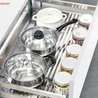 Pull-Out Stainless Steel Kitchen Cabinet Dish Drying Rack Drawer Organizer