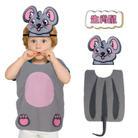 Kids Animal Costume Set with Headpiece for Stage Performance, Halloween, and Parties