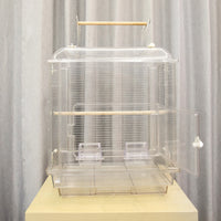 Large Transparent Bird Cage for Parrots, Peonies, Budgerigars, and Mynah Birds - Spacious Observation Cage