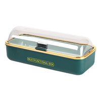 Luxury Dustproof Cutlery Storage Box with Lid and Drain for Kitchen Countertop