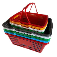 Plastic Shopping Basket with Handles for Supermarket, Grocery, Snacks, Fruit, KTV Beer