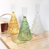 Nordic Minimalist Glass Christmas Tree Candle Holder Ornament