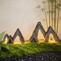 Artificial Rock Landscape Ornament with LED Lights for Garden and Commercial Decor