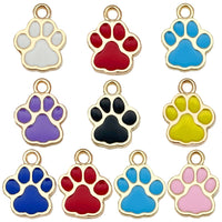 Cartoon Paw Print Enamel Charms for DIY Pet Tags and Jewelry