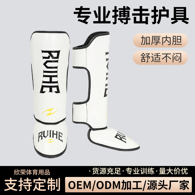 Professional Boxing Shin Guards Muay Thai Taekwondo Kickboxing Leg Protector Thickened Training Gear