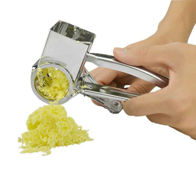 Hand-Crank Rotary Cheese Grater with Multiple Blades